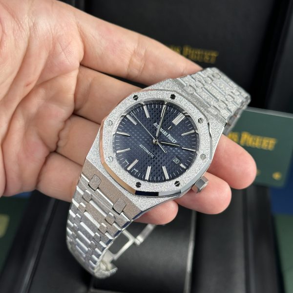 Audemars Piguet Royal Oak 15410 Frosted Gold Best Replica Watch Blue Dial APS Factory 41mm