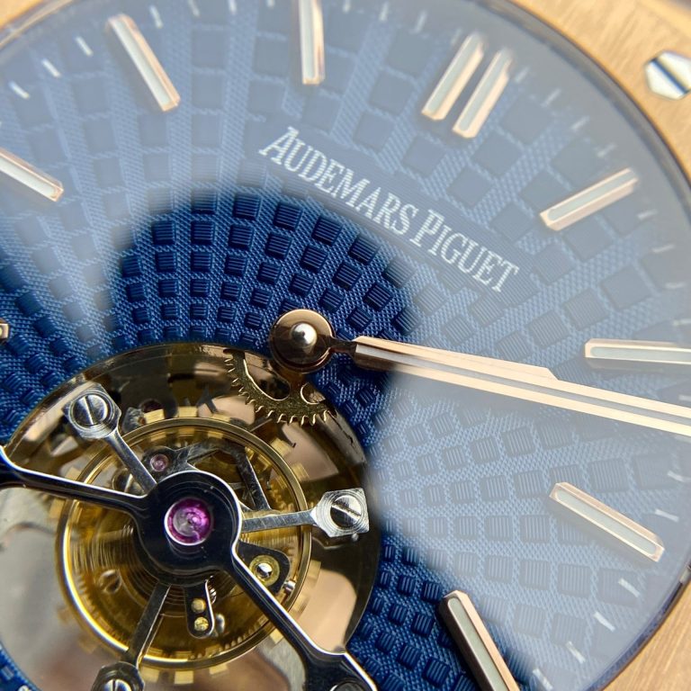 Audemars Piguet Replica Watch Royal Oak Tourbillon Rose Gold 26522OR Dial Blue 41mm