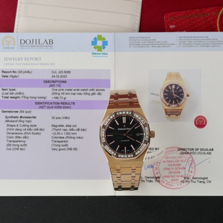 Audemars Piguet Replica Watches Royal Oak 15400OR Custom Moissanite Diamonds 41mm