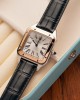 Cartier Santos Dumont CRW2SA0011 Two Tone Silver Dial Leather Strap Replica BVF 38mm x 27.5mm