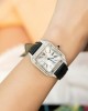 Cartier Santos Dumont Steel Silver Dial Custom Moissanite Case Leather Strap Replica BVF 38mm x 27.5mm