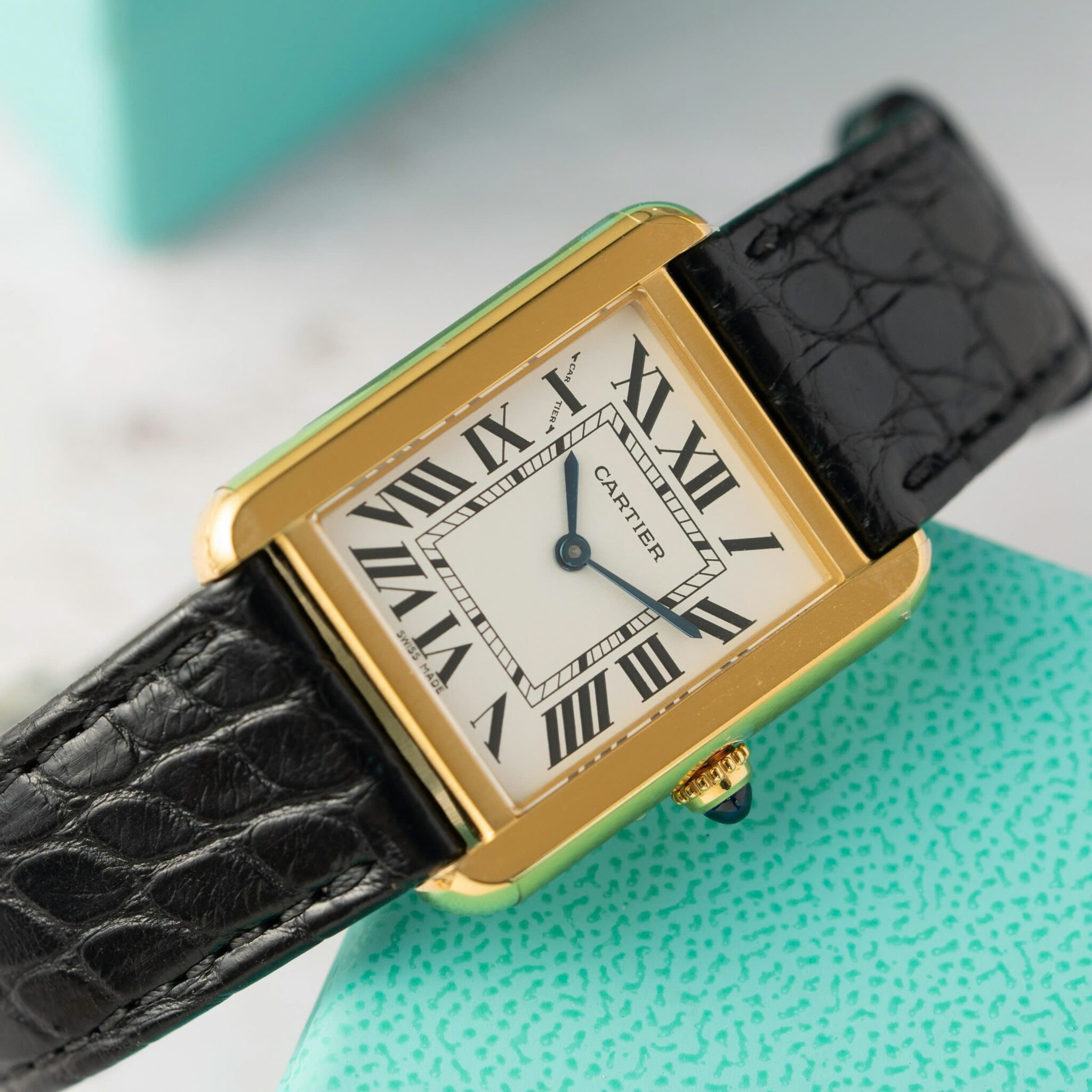 Cartier Tank Solo W5200002 Yellow Gold Ladies Small Model Leather Replica 31 x 24mm