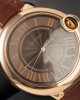 Cartier Ballon Bleu W6920037 Rose Gold Brown Dial Leather Strap Best Replica AF 42mm