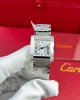 Cartier Tank Francaise WSTA0065 Small Model Ladies Silver Sunray Dial Replica 25.7 x 21.2mm