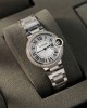 Cartier Ballon Bleu WE902065 White Dial Custom Natural Diamond Bezel Best Replica 33mm