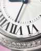 Cartier Ballon Bleu WE902065 White Dial Custom Natural Diamond Bezel Best Replica 33mm