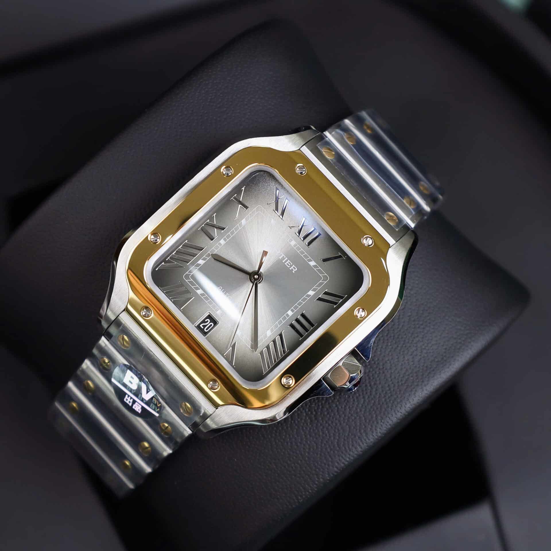 Cartier Santos De Cartier CRW2SA0030 Two Tone Grey Dial Large Model Best Replica BVF 39.8mm