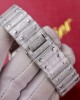 Cartier Santos Steel Large Model Iced Out Swarovski Stones Best Replica 39.8mm