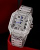 Cartier Santos Steel Large Model Iced Out Swarovski Stones Best Replica 39.8mm