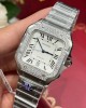 Cartier Santos Large Model White Dial Custom Moissanite Bezel Best Replica BVF 39.8mm