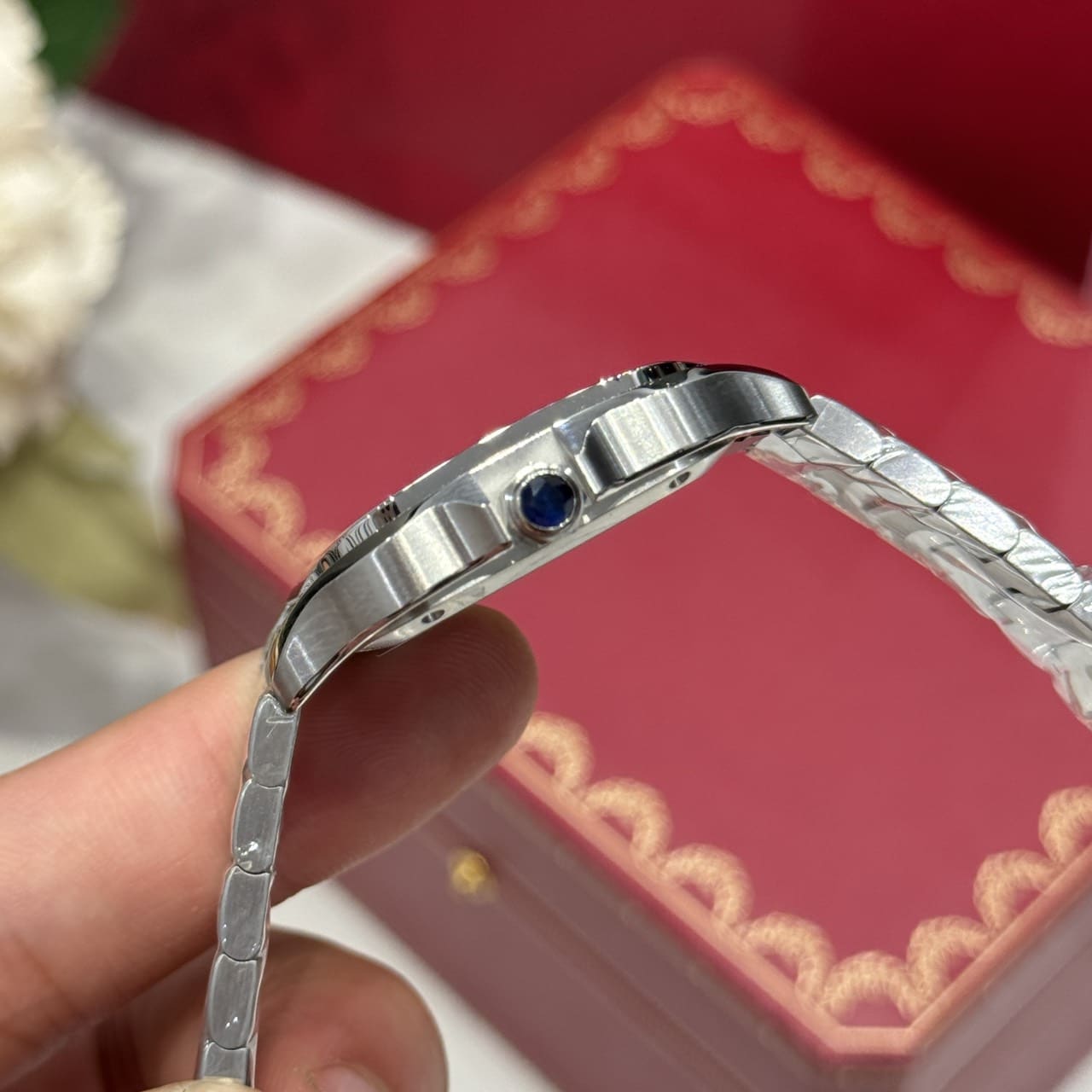 Cartier Santos WSSA0063 Blue Dial Medium Model Best Quality Replica BVF 35.1mm