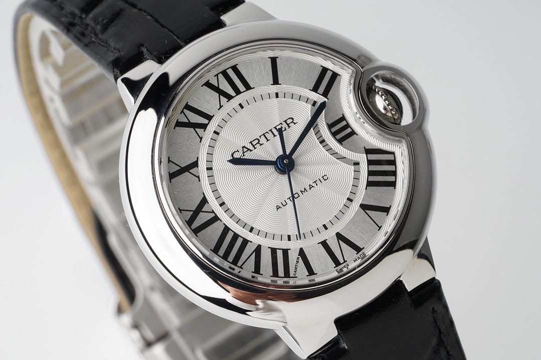 Cartier Ballon Bleu W6920085 White Dial Leather Quartz Movement Best Replica AF 33mm