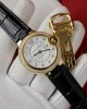 Cartier Ballon Bleu Yellow Gold Diamond Bezel Leather Replica 39mm