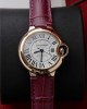 Cartier Ballon Bleu Rose Gold White Dial Pink Leather Replica 39mm