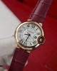 Cartier Ballon Bleu Rose Gold White Dial Pink Leather Replica 39mm