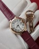 Cartier Ballon Bleu Rose Gold White Dial Pink Leather Replica 39mm