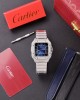 Cartier Santos Blue Dial Custom Moissanite Case Large Model Best Replica BVF 39.8mm