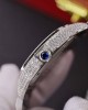 Cartier Santos Blue Dial Custom Moissanite Case Large Model Best Replica BVF 39.8mm