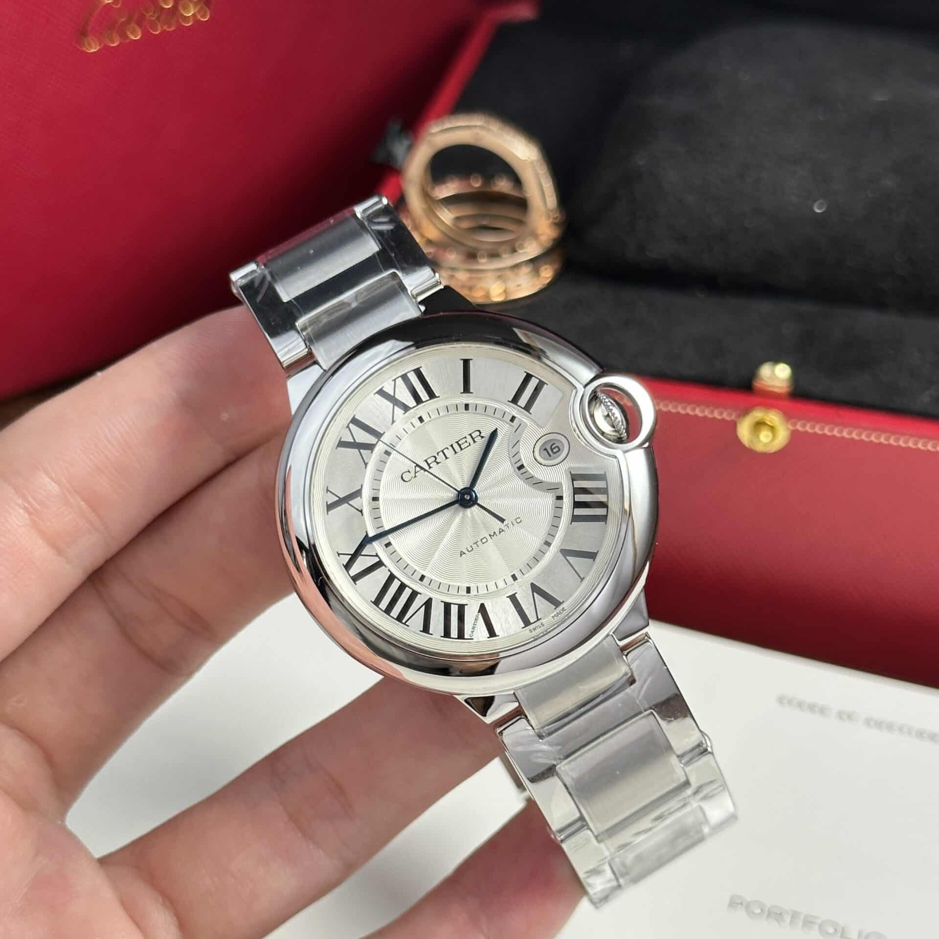 Cartier Ballon Bleu W69012Z4 White Dial Best Replica 42mm