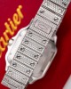 Cartier Santos Iced Out VVS1 Clarity Moissanite Large Model Best Replica 39.8mm