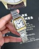 Cartier Santos Two Tone Yellow Gold White Dial Medium Model Best Replica BVF 35.1mm