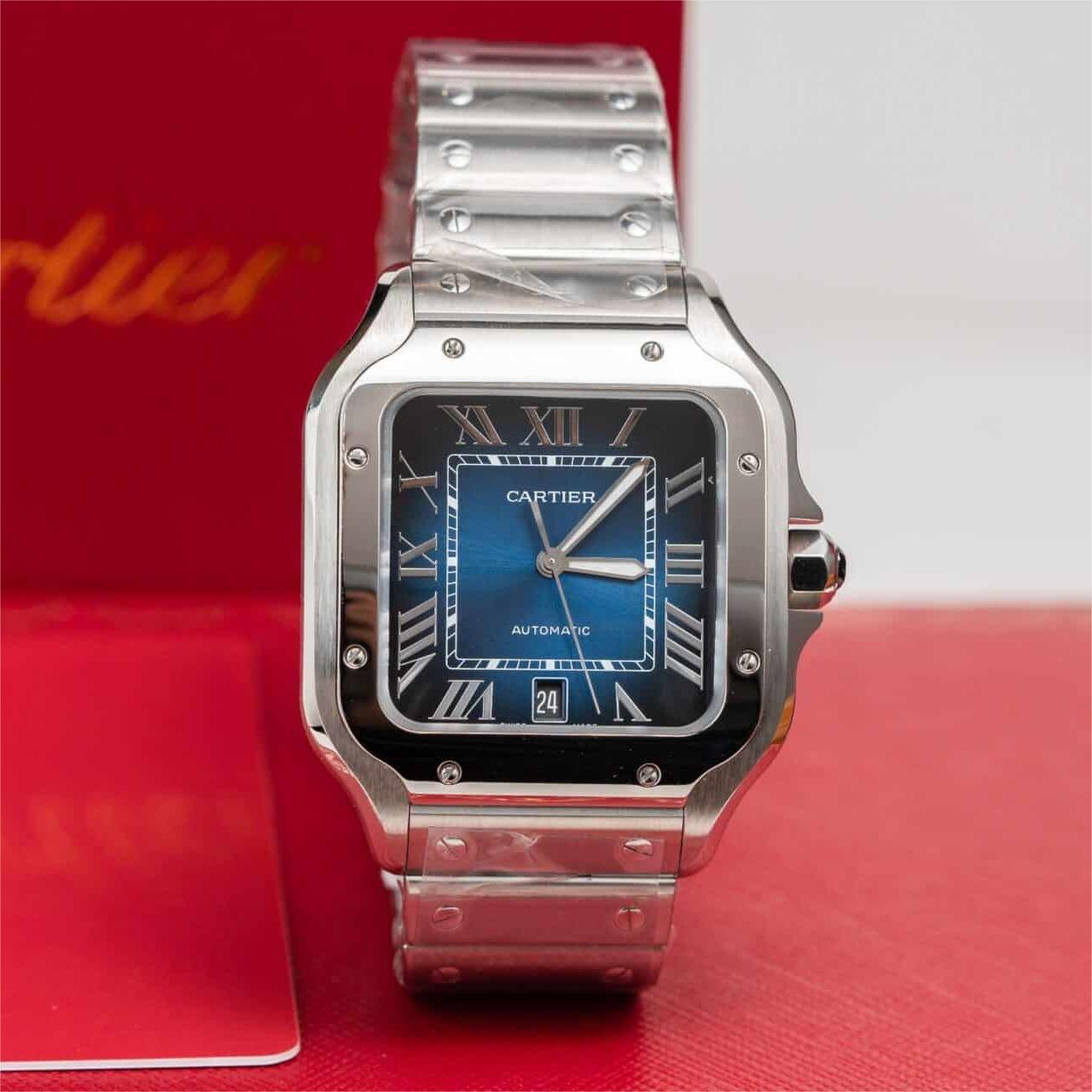 Cartier Santos Blue Dial Large Model Best Replica BVF 39.8mm