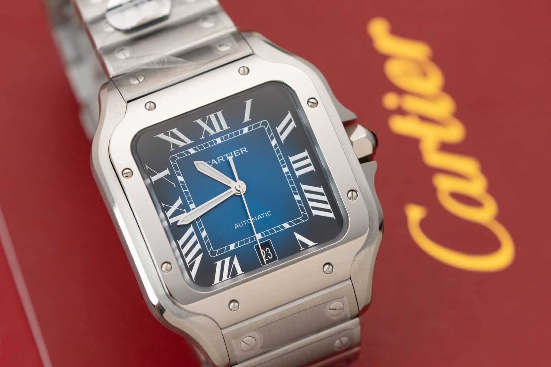 Cartier Santos Blue Dial Large Model Best Replica BVF 39.8mm