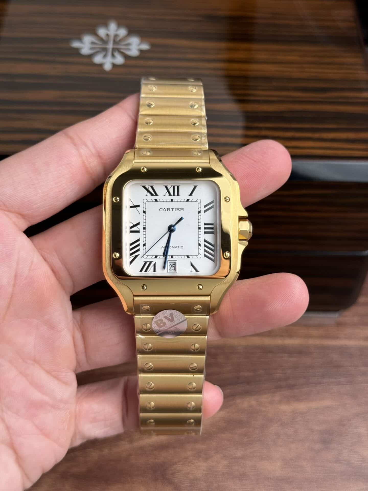 Cartier Santos WGSA0029 Yellow Gold White Dial Large Model Best Replica BVF 39.8mm