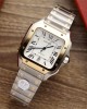 Cartier Santos Two Tone Yellow Gold White Dial Large Model Best Replica BVF 39.8mm