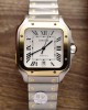 Cartier Santos Two Tone Yellow Gold White Dial Large Model Best Replica BVF 39.8mm