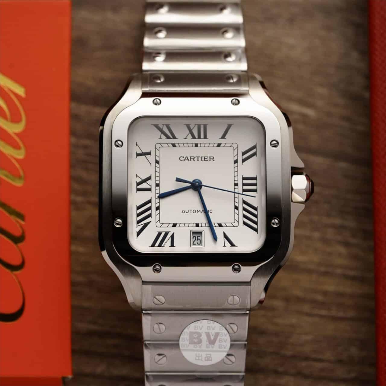 Cartier Santos Large Model White Dial Best Replica BVF 39.8mm