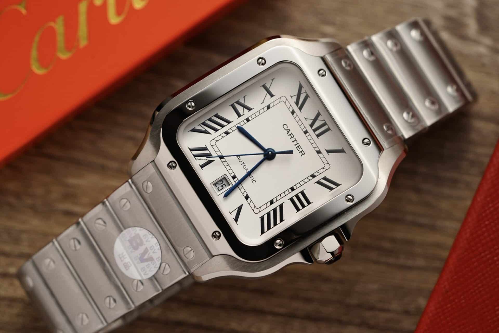 Cartier Santos Large Model White Dial Best Replica BVF 39.8mm