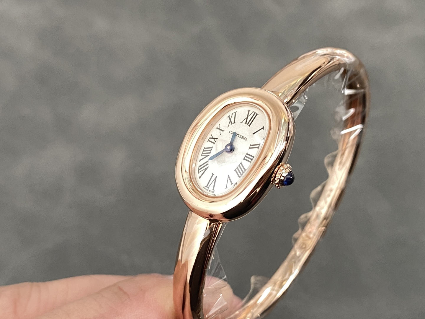 Cartier Baignoire de Cartier Rose Gold Silver Dial Mini Model Best Replica (Wrist Size 15, 16, 17cm)