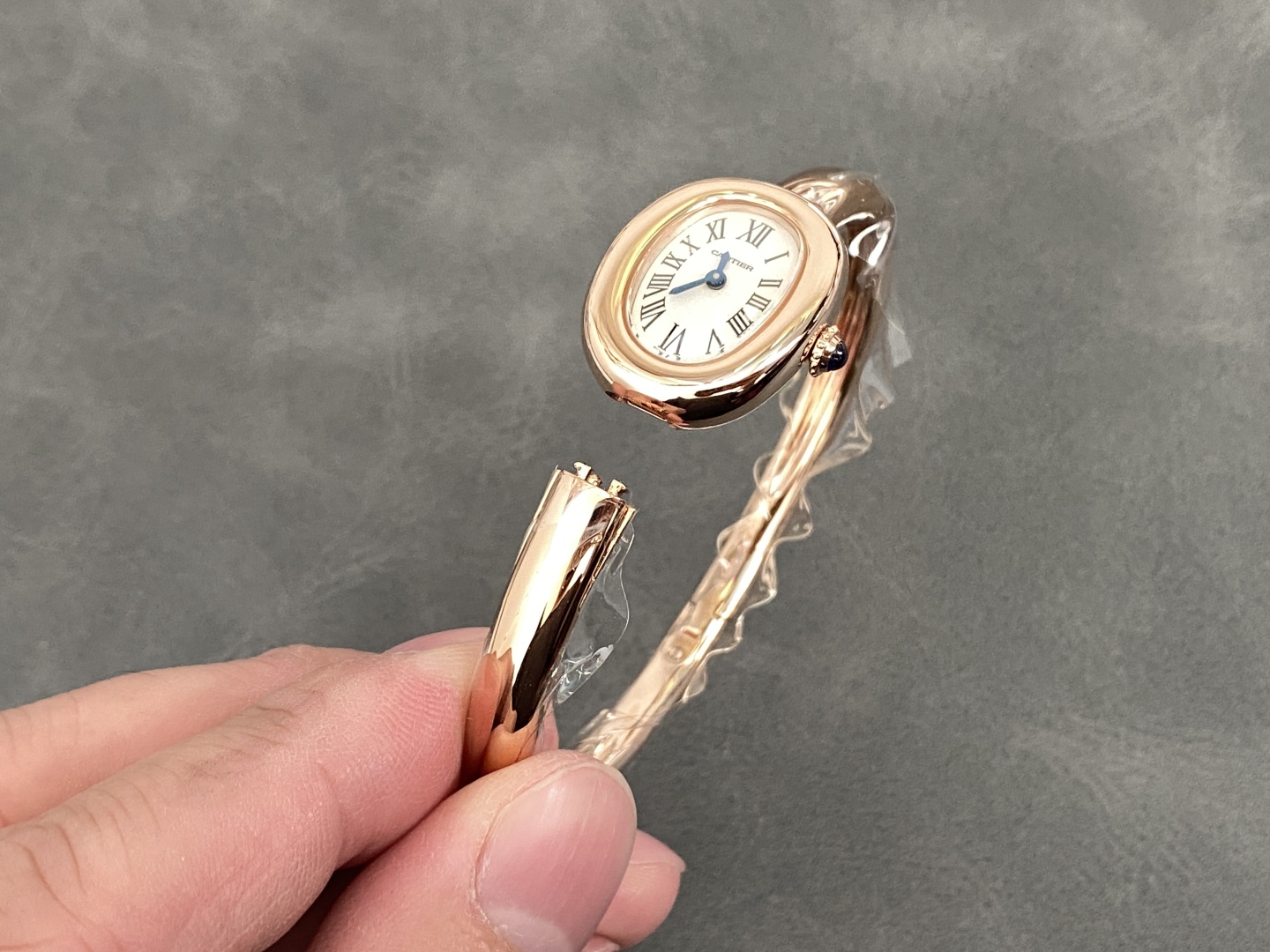 Cartier Baignoire de Cartier Rose Gold Silver Dial Mini Model Best Replica (Wrist Size 15, 16, 17cm)