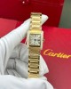 Cartier Tank Francaise WJTA0062 Golden Sunray Dial Yellow Gold Stone-set Bezel Replica 25.7 x 21.2mm