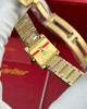 Cartier Tank Francaise WJTA0062 Golden Sunray Dial Yellow Gold Stone-set Bezel Replica 25.7 x 21.2mm