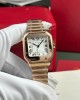 Cartier Santos de Cartier Rose Gold White Dial Medium Model Best Replica BVF 35.1mm