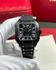 Cartier Santos de Cartier Black ADLC WSSA0039 Black Dial Rubber Band Best Replica BVF 39.8mm