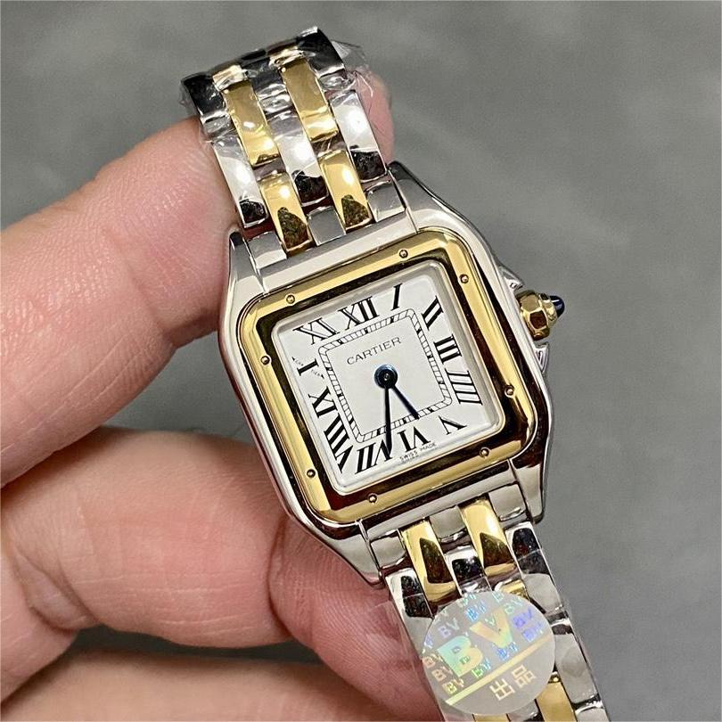 Cartier Panthère de Cartier Small Model Two Tone Yellow Gold White Dial Best Replica BVF 23mm x 30mm