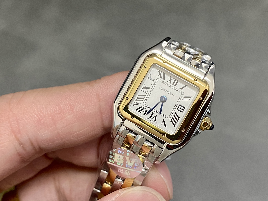 Cartier Panthère de Cartier Small Model Two Tone Yellow Gold White Dial Best Replica BVF 23mm x 30mm