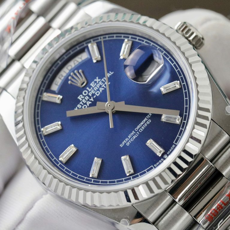 Rolex Day-Date 128236 Replica Watch Blue Dial Weight 158gram QF Factory 36mm