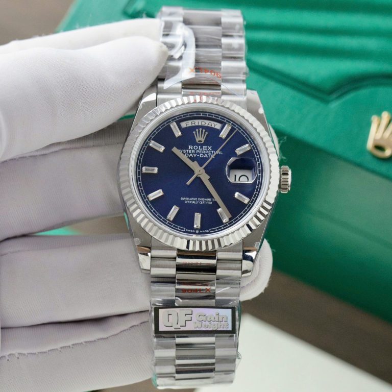 Rolex Day-Date 128236 Replica Watch Blue Dial Weight 158gram QF Factory 36mm