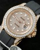 Rolex Yacht-Master Replica Watches Gold Wrapped + Moissanite Diamonds Hong Kong 40mm