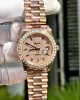 Rolex Day-Date Replica Watch Gold Wrapped End Moissanite Diamonds Baguette Custom 40mm