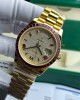 Rolex Day-Date Replica Watch Ruby Red + Moissanite Diamonds Gold Wrapped GM Factory 40mm