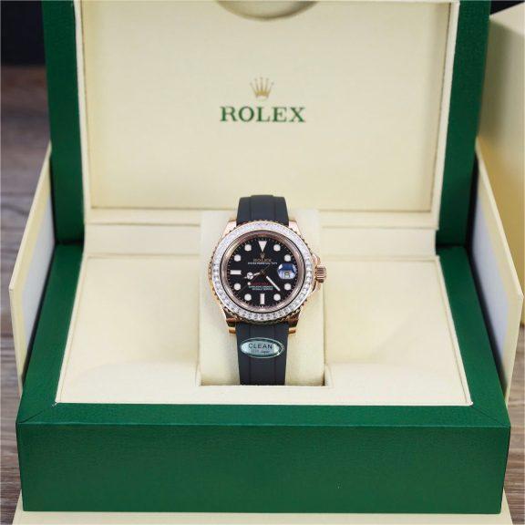 Rolex Yacht-Master Custom Gold Wrapped With Moissanite Baguette Diamond Hong Kong 40mm