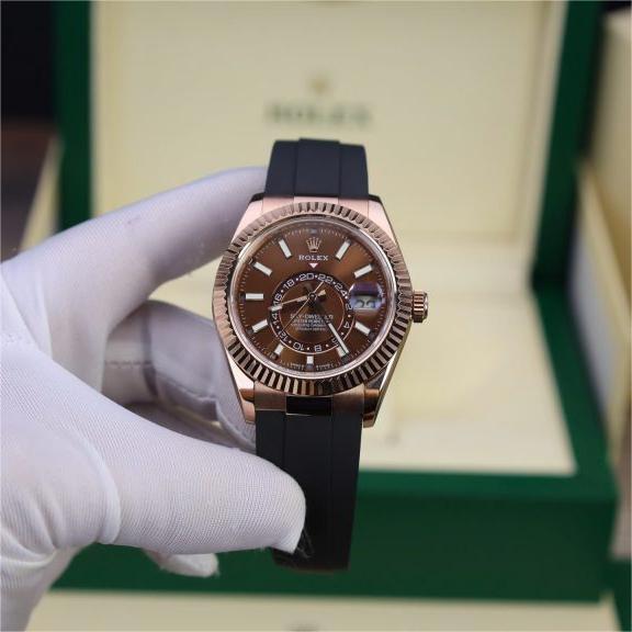 Rolex Sky-Dweller M336235 Custom Gold Wrapped Chocolate Dial 42mm