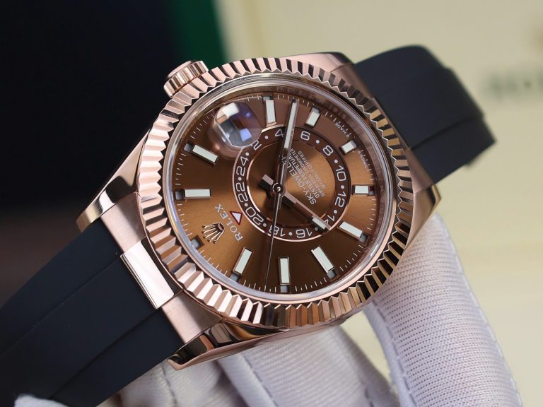 Rolex Sky-Dweller M336235 Custom Gold Wrapped Chocolate Dial 42mm