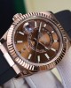 Rolex Sky-Dweller M336235 Custom Gold Wrapped Chocolate Dial 42mm