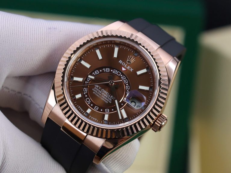 Rolex Sky-Dweller M336235 Custom Gold Wrapped Chocolate Dial 42mm